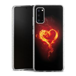 Silikon Glitter Case transparent-silber