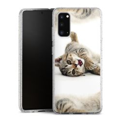 Silikon Glitter Case transparent-silber