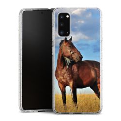 Silikon Glitter Case transparent-silber