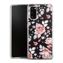 Silikon Glitter Case transparent-silber