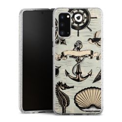 Silikon Glitter Case transparent-silber