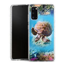 Silikon Glitter Case transparent-silber