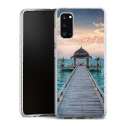 Silikon Glitter Case transparent-silber