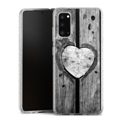 Silikon Glitter Case transparent-silber