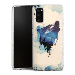 Silikon Glitter Case transparent-silber