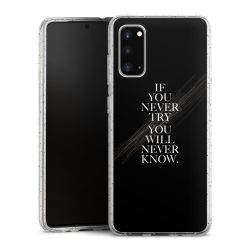 Silikon Glitter Case transparent-silber