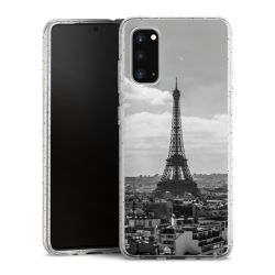 Silikon Glitter Case transparent-silber