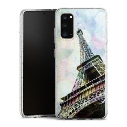 Silikon Glitter Case transparent-silber