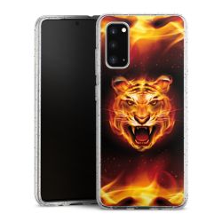 Silikon Glitter Case transparent-silber