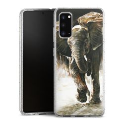 Silikon Glitter Case transparent-silber