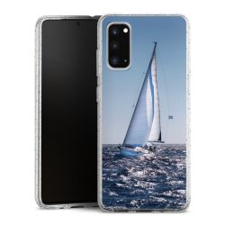 Silikon Glitter Case transparent-silber