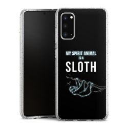 Silikon Glitter Case transparent-silber