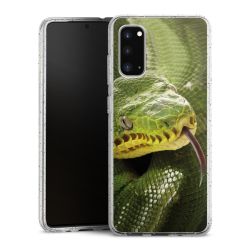 Silikon Glitter Case transparent-silber