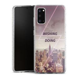 Silikon Glitter Case transparent-silber