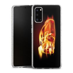 Silikon Glitter Case transparent-silber