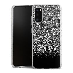 Silikon Glitter Case transparent-silber