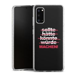 Silikon Glitter Case transparent-silber