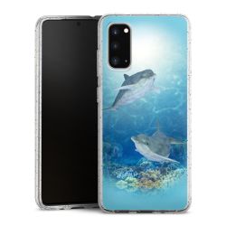 Silikon Glitter Case transparent-silber