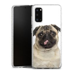 Silikon Glitter Case transparent-silber