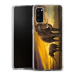 Silikon Glitter Case transparent-silber