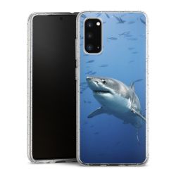 Silikon Glitter Case transparent-silber