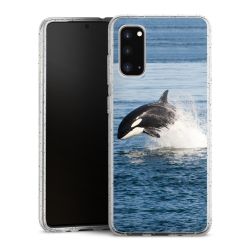 Silikon Glitter Case transparent-silber