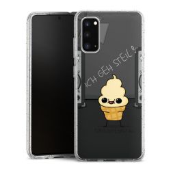 Silikon Glitter Case transparent-silber