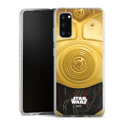 Silikon Glitter Case transparent-silber