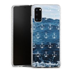 Silikon Glitter Case transparent-silber