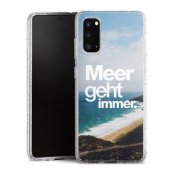 Silikon Glitter Case transparent-silber