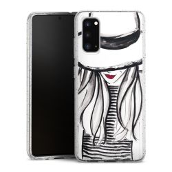 Silikon Glitter Case transparent-silber