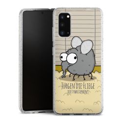 Silikon Glitter Case transparent-silber