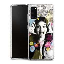 Silikon Glitter Case transparent-silber