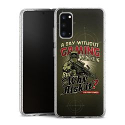 Silikon Glitter Case transparent-silber