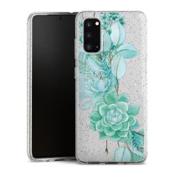 Silikon Glitter Case transparent-silber