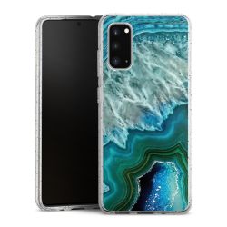 Silikon Glitter Case transparent-silber