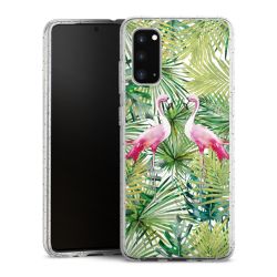 Silikon Glitter Case transparent-silber