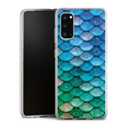 Silikon Glitter Case transparent-silber