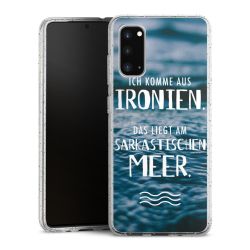 Silikon Glitter Case transparent-silber