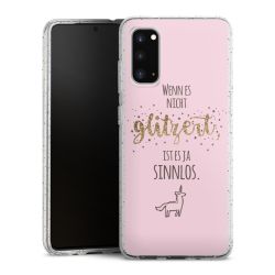 Silikon Glitter Case transparent-silber