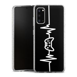 Silikon Glitter Case transparent-silber