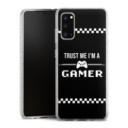 Silikon Glitter Case transparent-silber