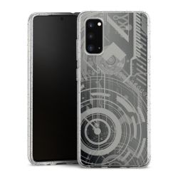 Silikon Glitter Case transparent-silber