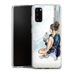 Silikon Glitter Case transparent-silber