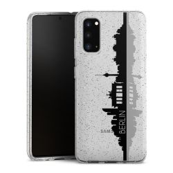 Silikon Glitter Case transparent-silber