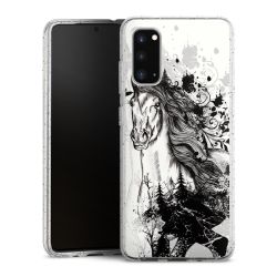 Silikon Glitter Case transparent-silber