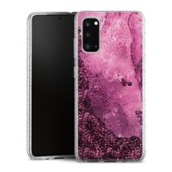 Silikon Glitter Case transparent-silber