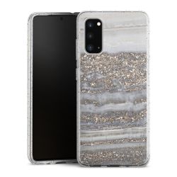Silikon Glitter Case transparent-silber