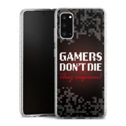 Silikon Glitter Case transparent-silber