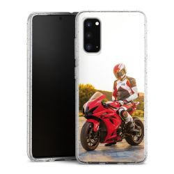 Silikon Glitter Case transparent-silber